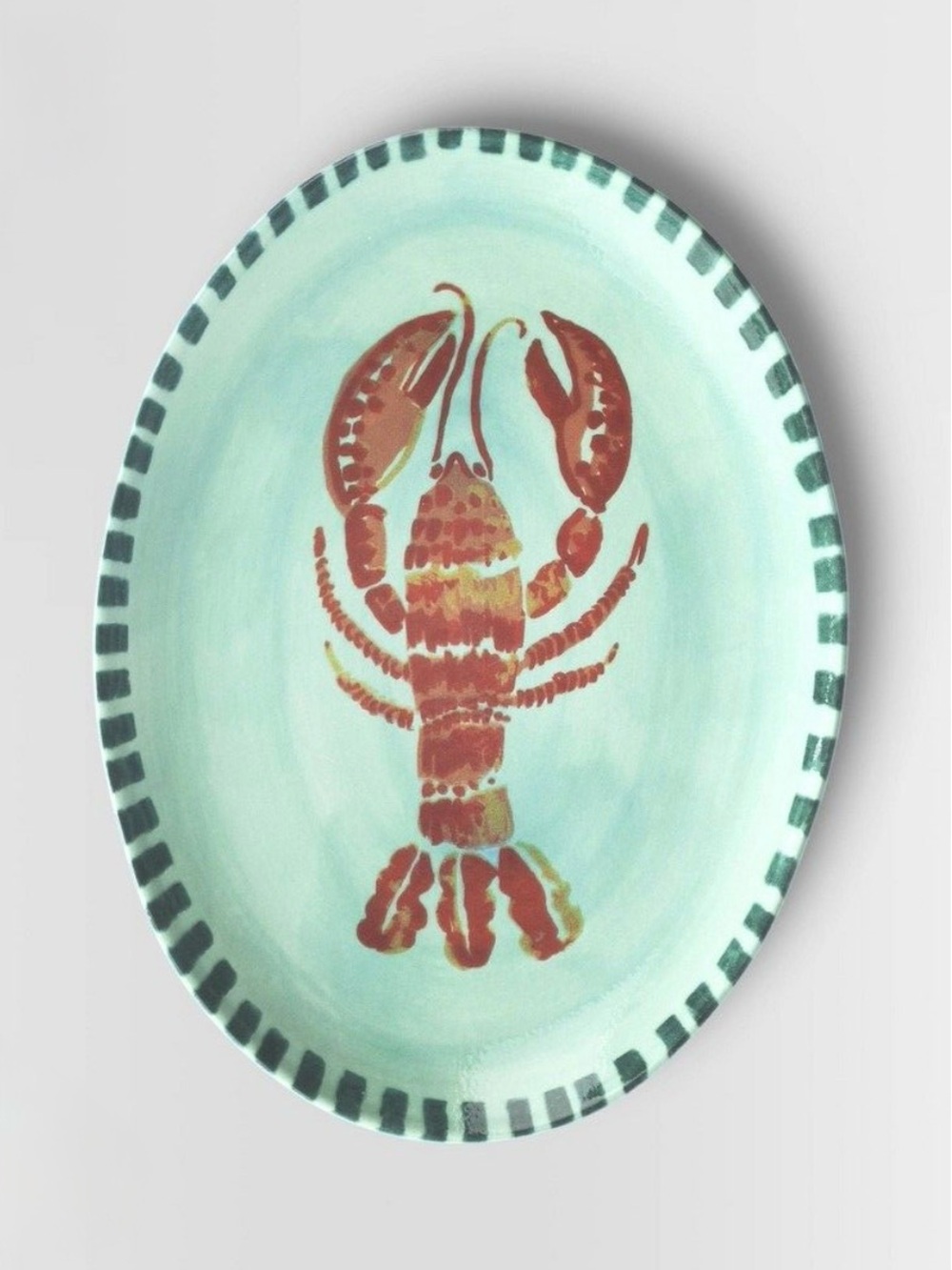 Threshold Lobster Serving Platter in Seafoam and Red